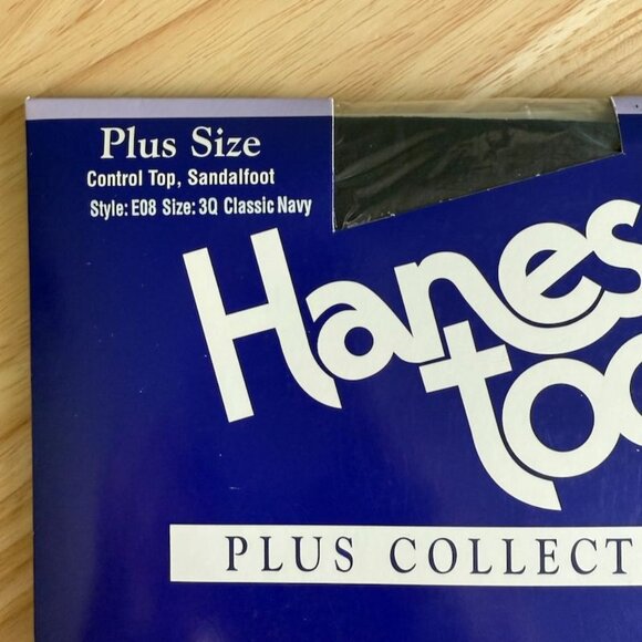 Hanes Too Plus Collection Control Top Sandalfoot Hosiery Style E08 Size 3Q Class - Picture 2 of 3